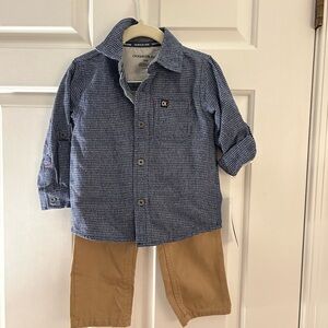 Calvin Klein Jeans Navy Checkered Kids Shirt and pant set